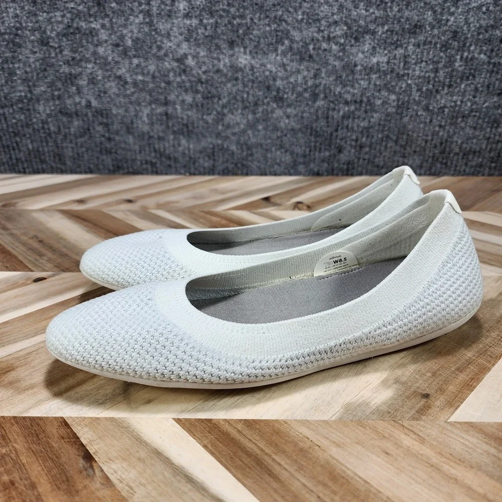 Allbirds Tree Breezers Womens Size 8.5 Natural White Knit Ballet Flats Shoes